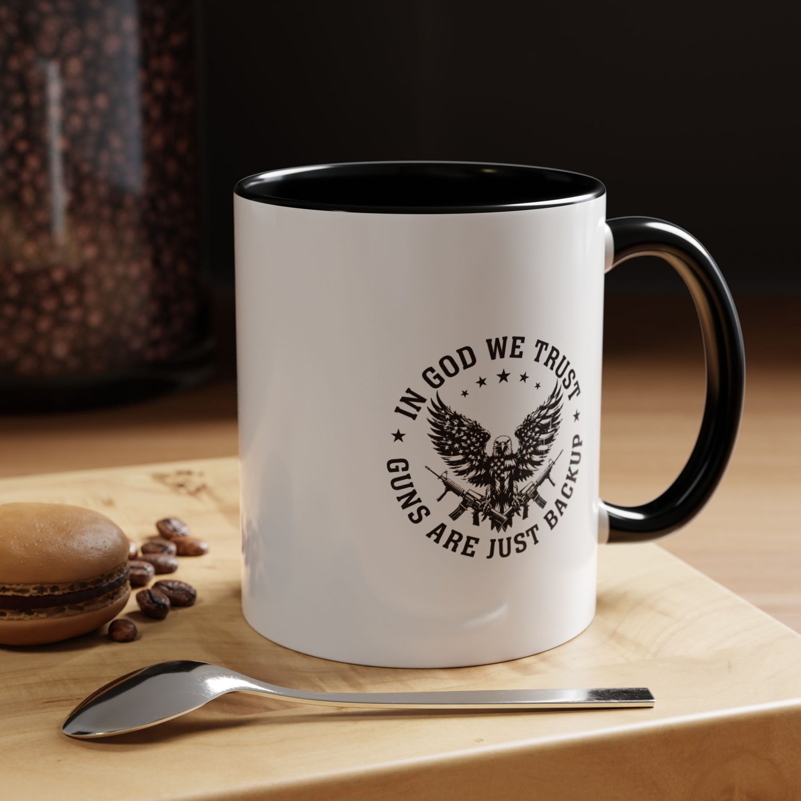 In God We Trust, Guns Are Just Backup Coffee Mug - Image 3