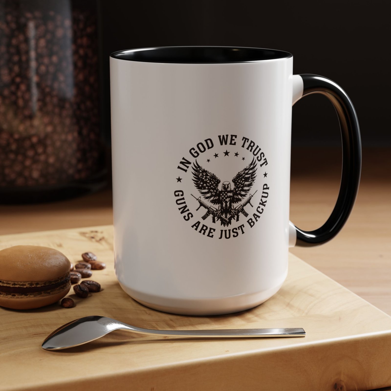 In God We Trust, Guns Are Just Backup Coffee Mug - Image 6